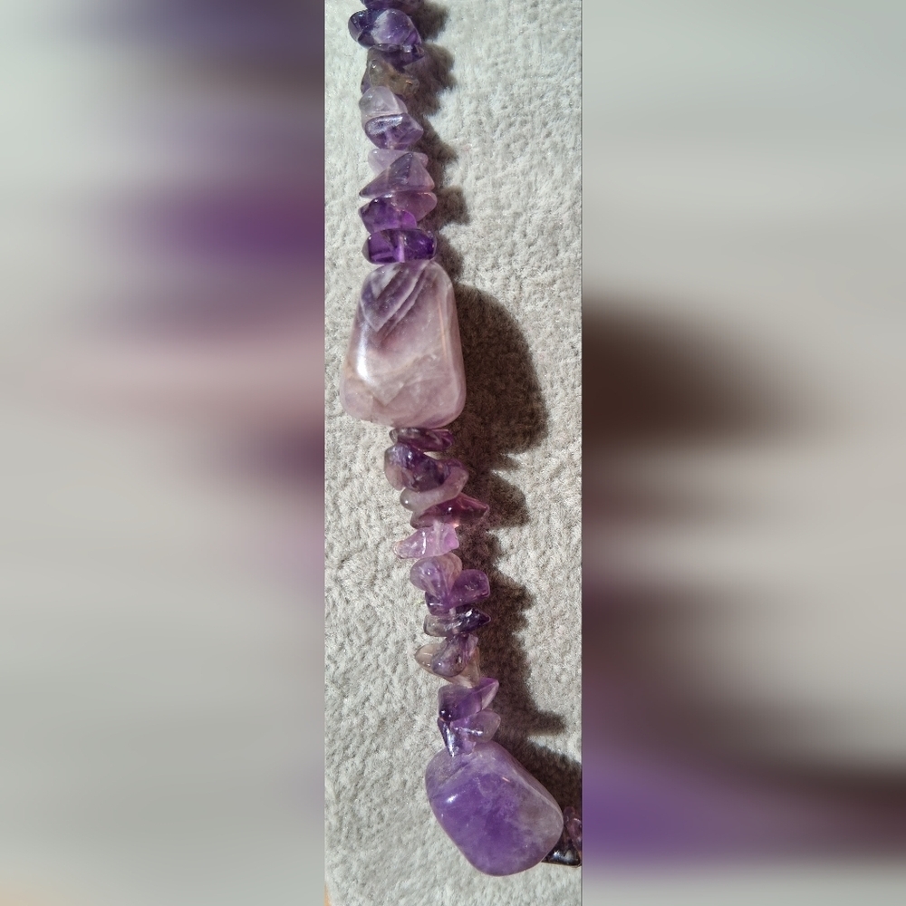 EUC Vintage Kirks Folly Amethyst Chunk & Chip February Birthstone Jewelry Set - Picture 4 of 7